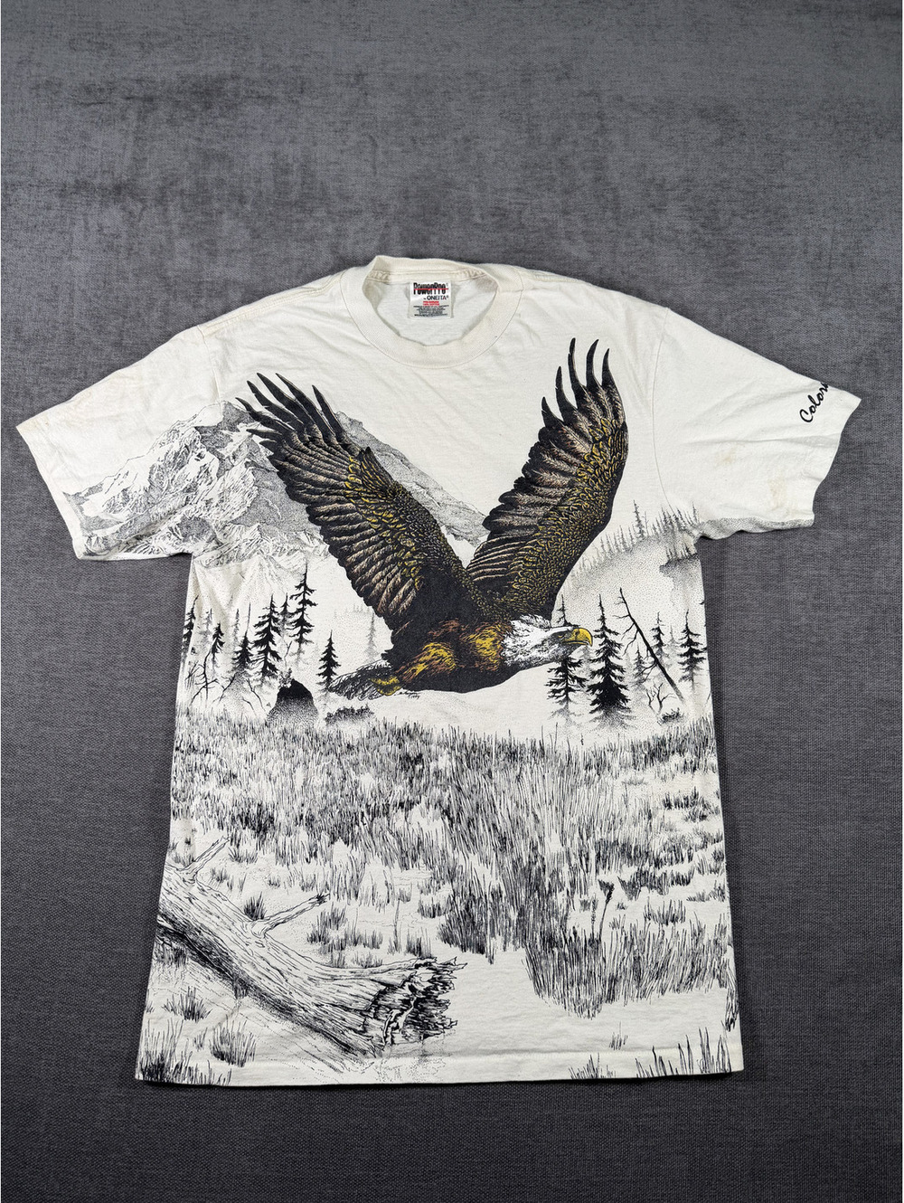 Vintage PowerPro by Oneita Eagle Graphic T-Shirt Medium